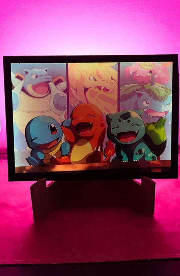 Producto - CUADRO RETROILUMINADO CON LED 3 INICIALES (POKEMON)