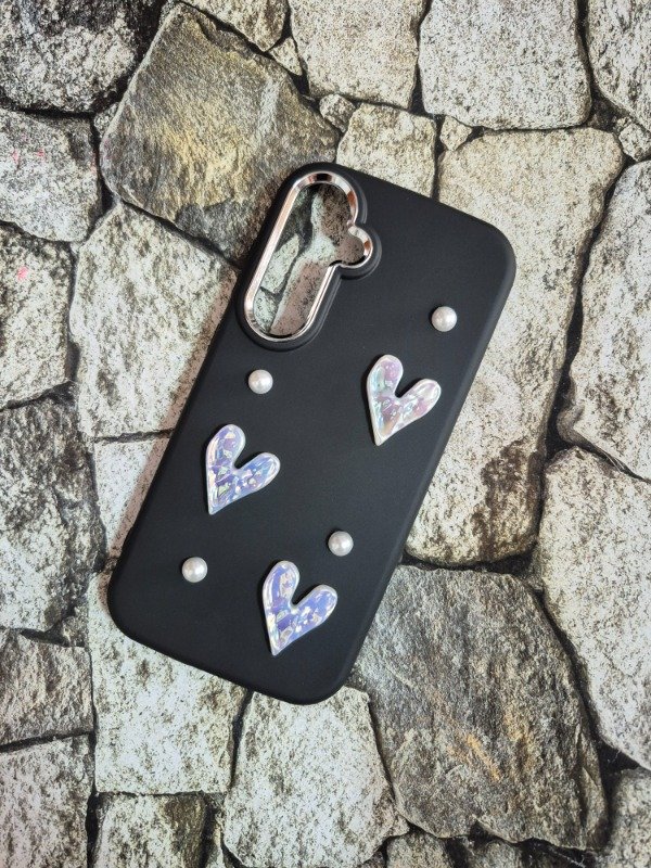 Producto - Funda tpu love con apliques Samsung S24 Fe negra