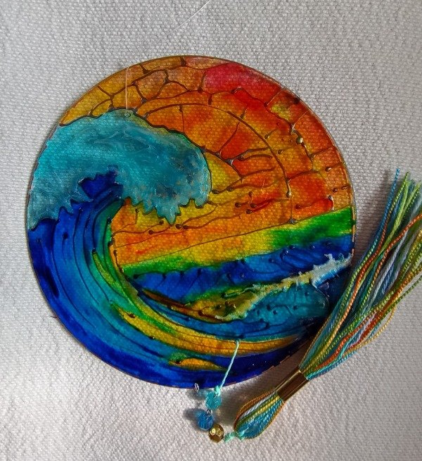 Producto - Mandala de vidrio 15 CM