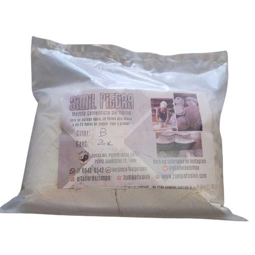 Producto - Nika Bolsa de Material Símil Piedra 2kg Zumpá Fusión - Blanco