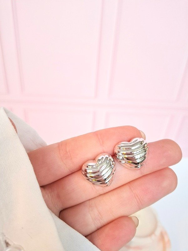Producto - Aros Corazón rayados