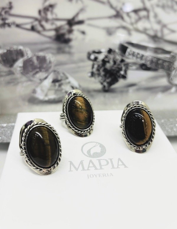Producto - ANILLO PIEDRA NATURAL REGULABLE ALPACA - 3