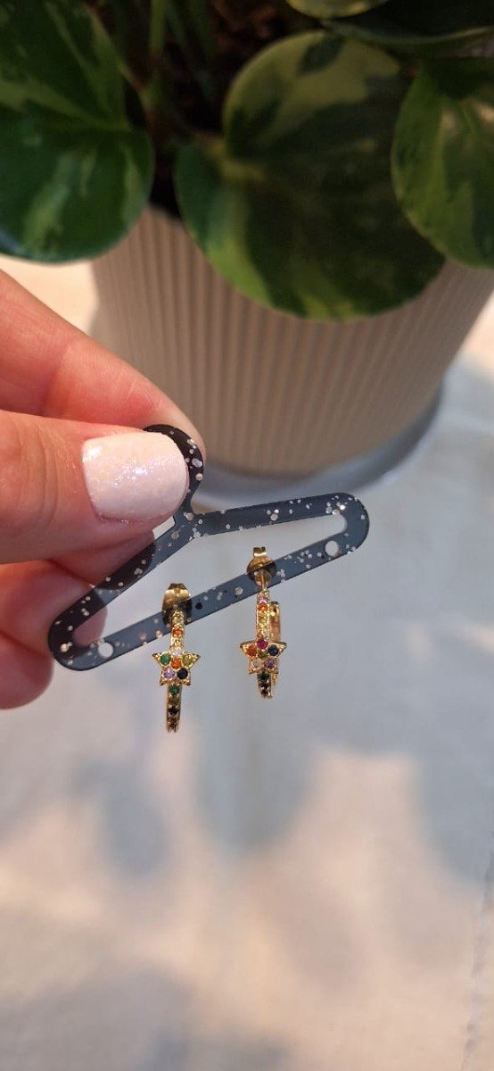 Producto - Aros Pasantes Dorados Estrella