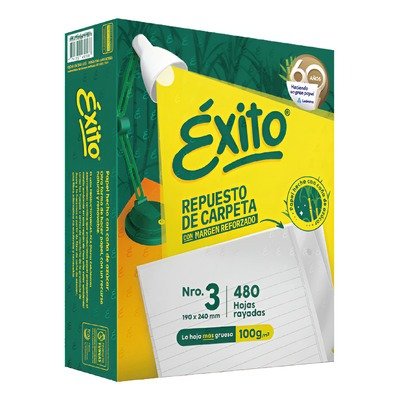 Producto - REPUESTO DE CARPETA EXITO 480h RAYADAS