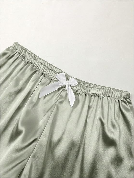 Producto - Conjunto de pijama de 2 piezas Sage Green Saten - 3