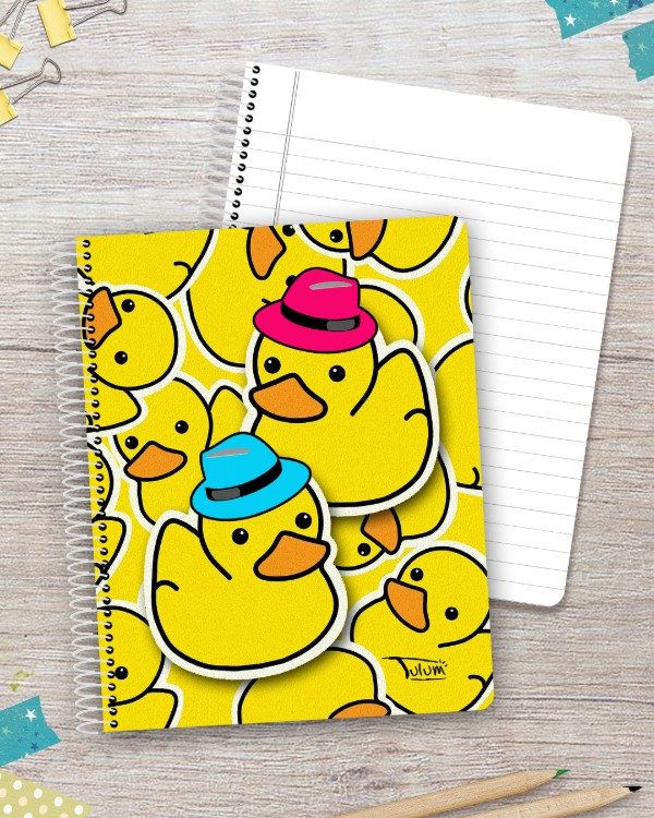 Producto - Cuaderno N3 rayado tapa rígida plástica 100h dis. patitos