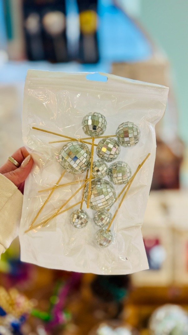 Producto - Topper para tortas esferas disco x10u