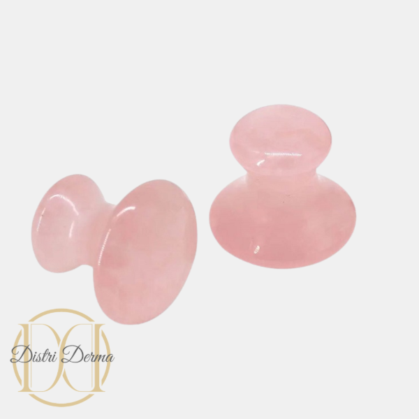 Producto - Set de Masaje Facial Gua Sha Hongo de Cuarzo Rosa (Par)