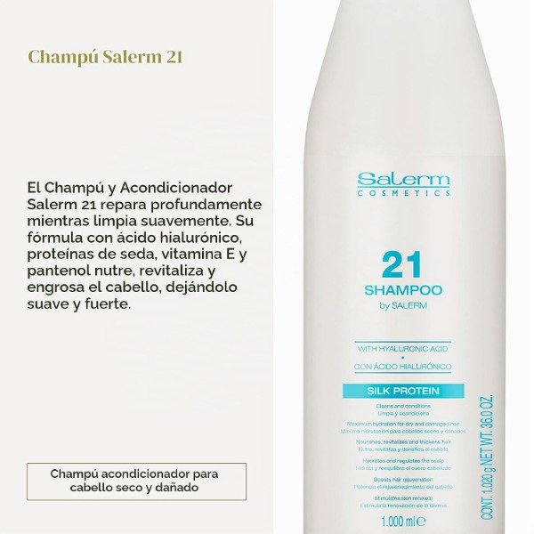 Producto - SALERM - Champú Hidratante 21 Silk Protein 1.000ml - 1