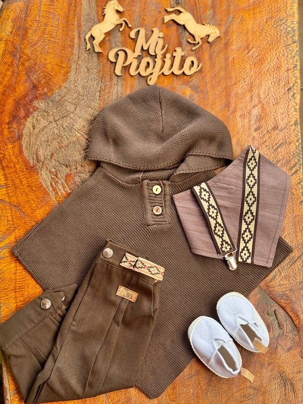 Producto - Poncho de Hilo Chocolate - 3