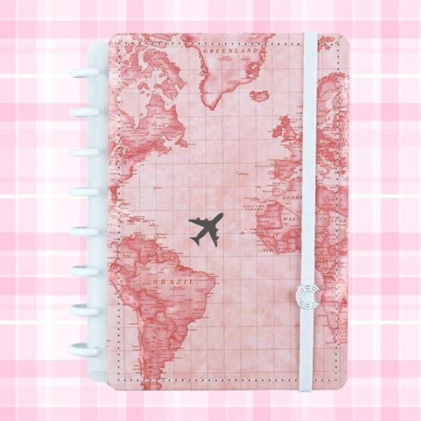 Producto - Cuaderno Inteligente A5 Mapa Mundi Rosa - 0