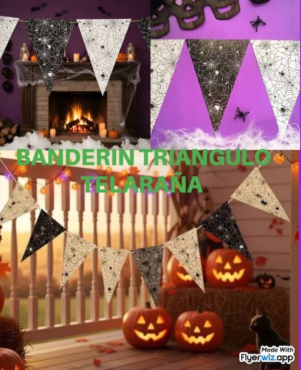 Producto - Banderín telaraña miedo