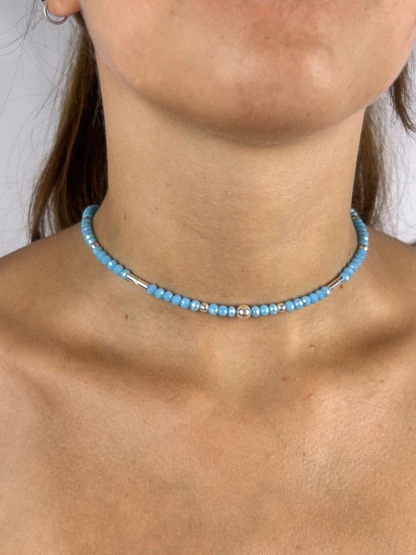 Producto - COLGANTE CRISTALES Y BOLITAS DE PLATA 0012