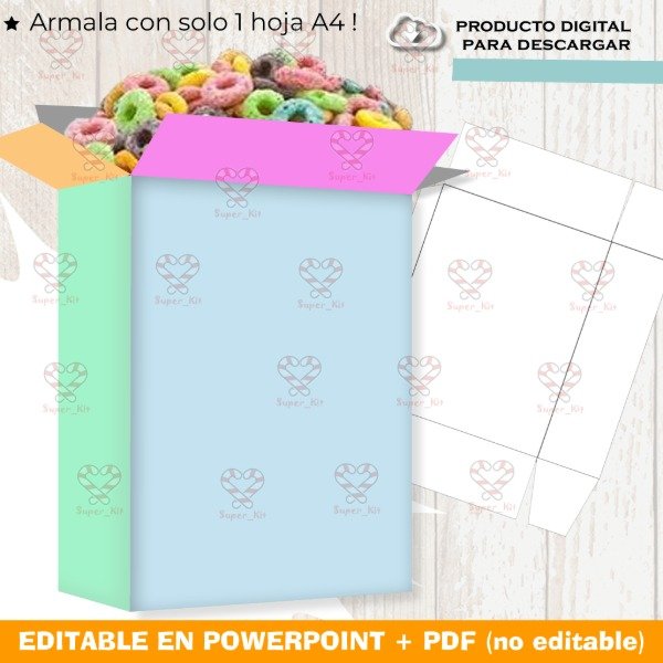 Producto - Plantilla Editable Cajita Cerealera