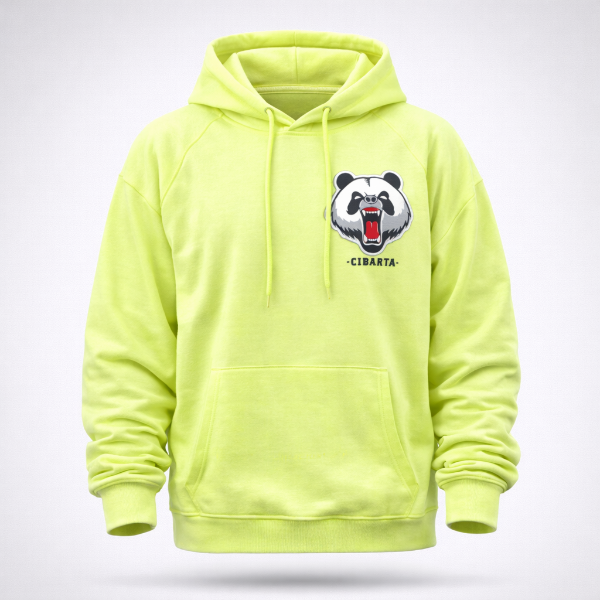 Producto - Canguro PANDA Cibarta AMARILLO FLUO algodon Rustico logo pecho