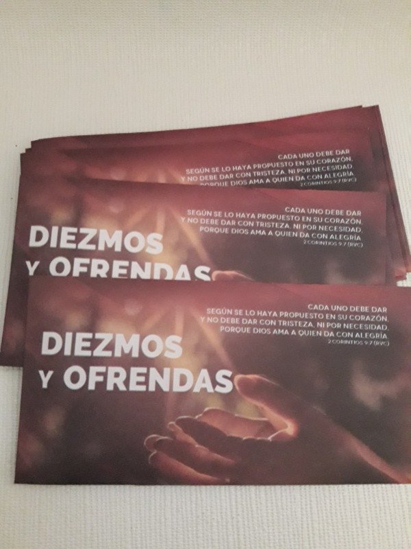 Producto - SOBRES PARA DIEZMOS Y OFRENDAS COLORES