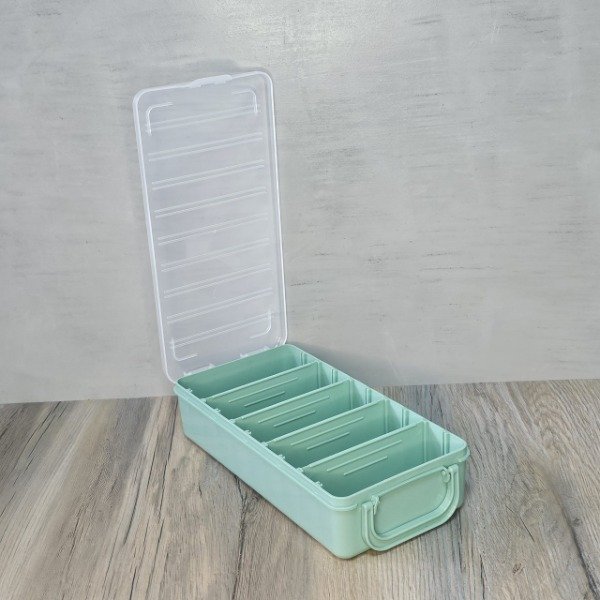 Producto - Maletin organizador verde pastel 5 divisiones