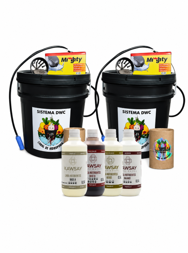 Producto - 2 Sistemas DWC de 10L + Combo Kawsay 500ml