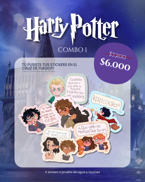 Producto - COMBO 1 - TÚ PUSISTE TUS STICKERS EN EL CÁLIZ DE FUEGO