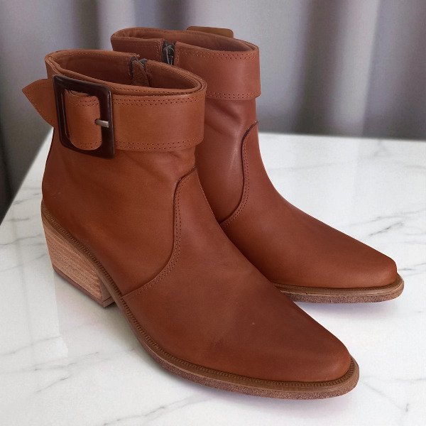 Producto - Botineta de Cuero Vacuno Suela - Modelo Aurora