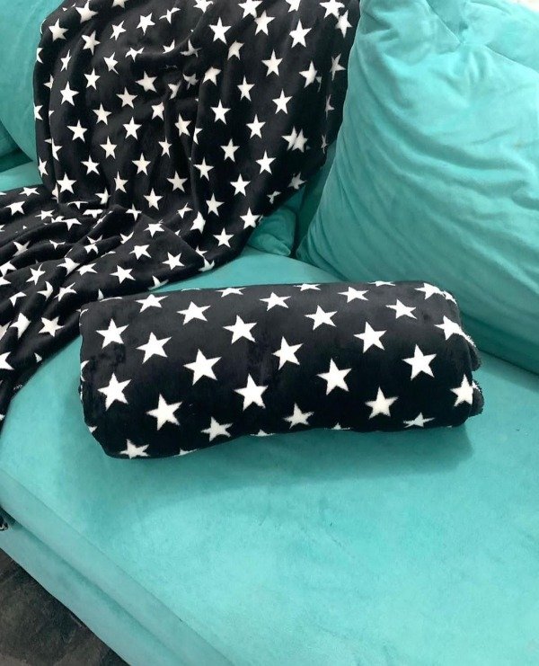 Producto - Manta Polar Soft Estrella Negro