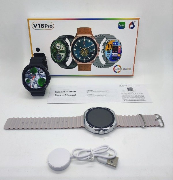 Producto - (V18P) RELOJ SMARTWATCH V18 PRO REDONDO 1 MALLA