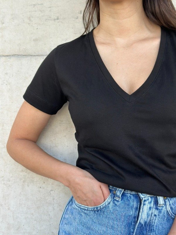 Producto - Mangas Cortas Escote Pico Negro