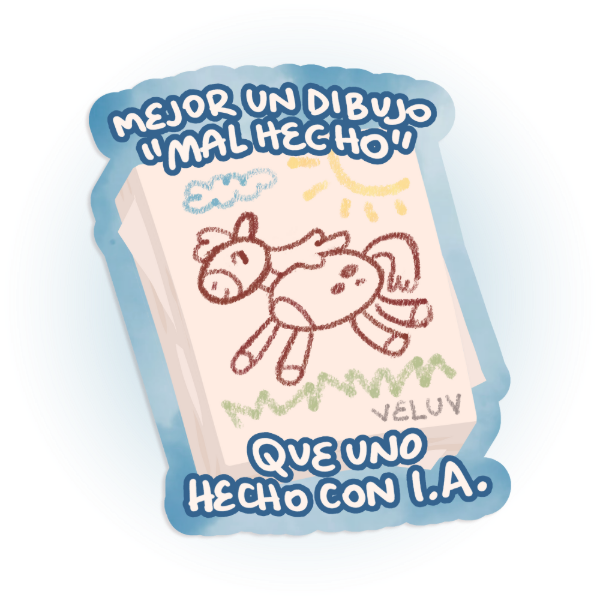 Producto - caballito anti ia - sticker vinilo