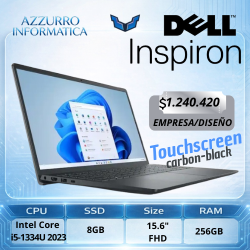 Producto - Dell Inspiron 15.6" 2K Touchscreen AMD Ryzen 7 7730U 16GB 1TB W11H Carbon black