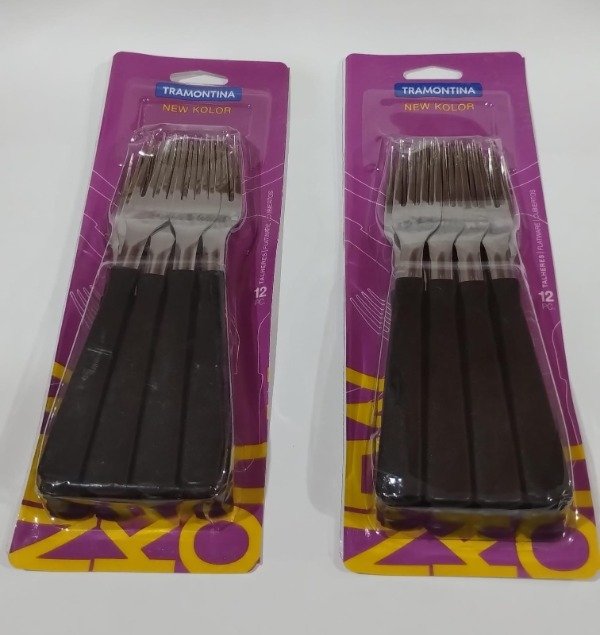 Producto - TENEDOR MANGO PLASTICO X 12 TRAMONTINA