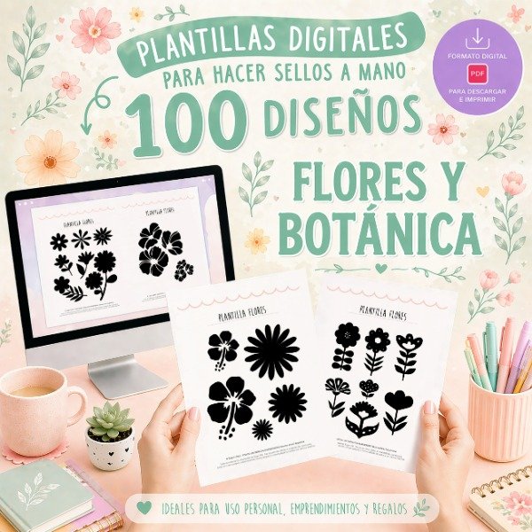 Producto - Plantillas 100 diseños Flores y Botánica