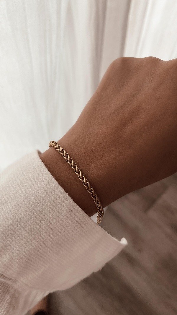 Producto - Pulsera spiga acero dorado