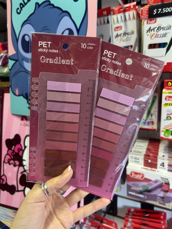 Producto - Post Its "Bordo" con Regla p/Cuaderno 10 tonos