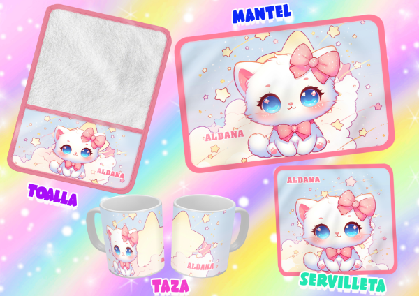 Producto - SET DE 4 ELEMENTOS GATITA CUTE