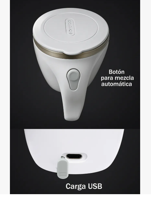 Producto - Taza/vaso Termico Cafetero Con Batidor Eléctrico Mezclador recargable USB! - 5