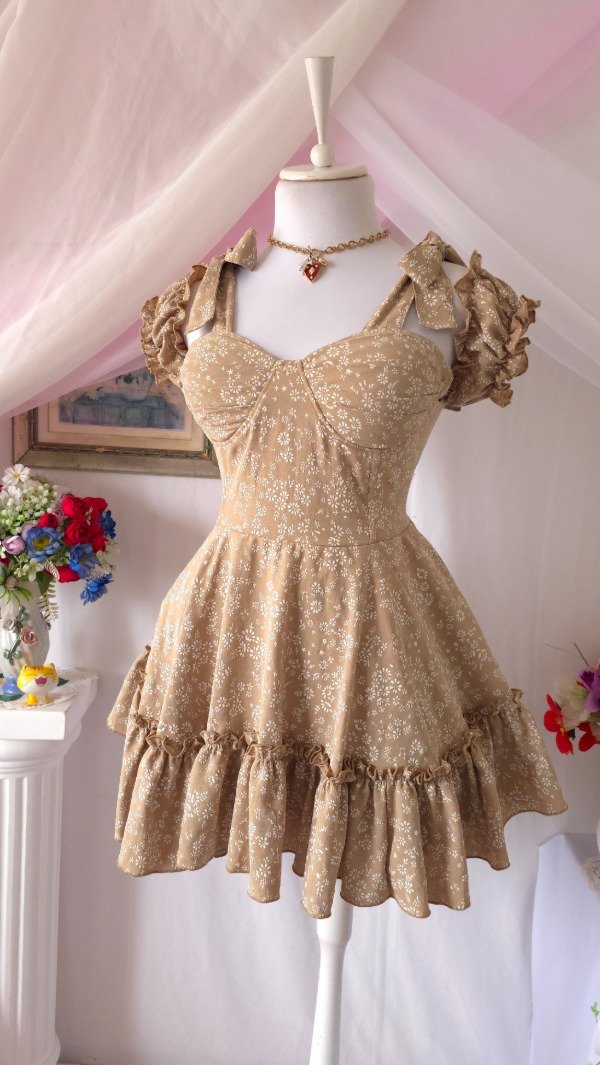Producto - Vestido Coquette Nadinne Beige! IMPORTADO NUEVO - 10