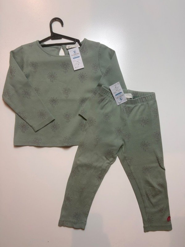 Producto - Conjunto verde con flores Babycottons - 1