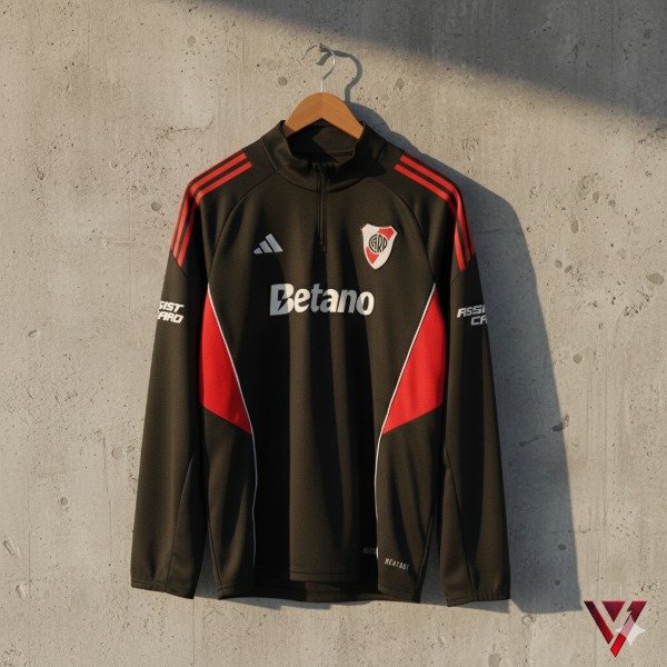 Producto - BUZO RIVER ENTRENAMIENTO 2025 MEDIO CIERRE NEGRO
