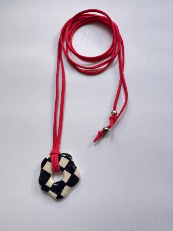 Producto - Flor Cuadros + Cordón NEGRO de REGALO - 4