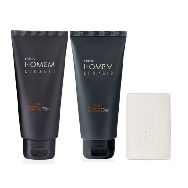 Producto - Combo Homem Coragio Masculino (Cremas pre/post afeitado + Jabón)