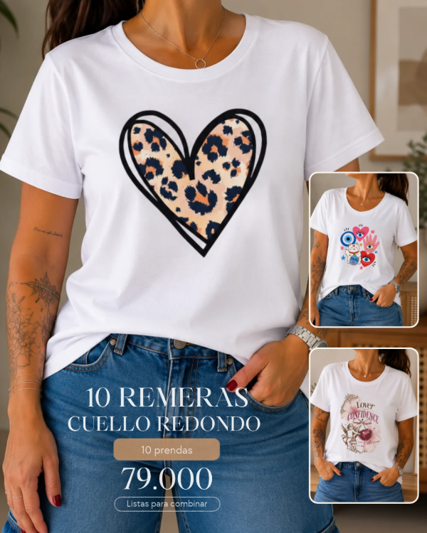 Producto - Pack x 10 Remeras cuello redondo