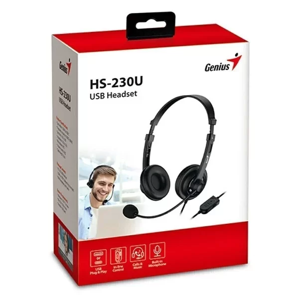 Producto - Auriculares Genius HS-230U con Cable USB-C para oficina con micrófono