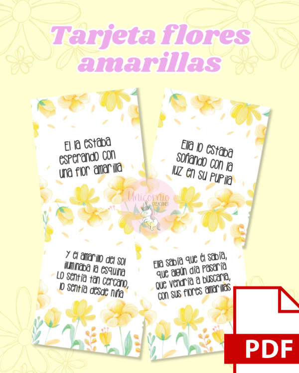 Producto - Tarjetas flores amarillas