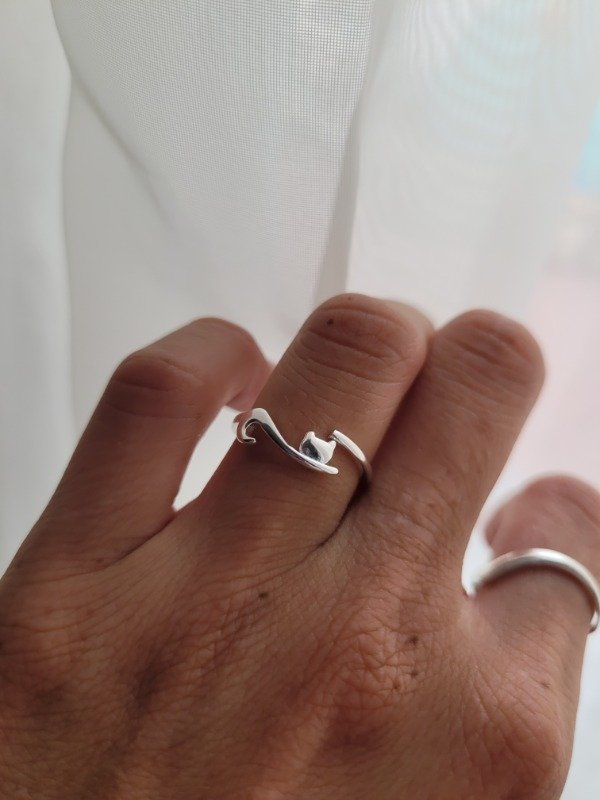 Producto - Anillo gatito liso Plata 925