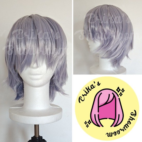 Producto - Peluca corta desmechada con flequillo gris A40