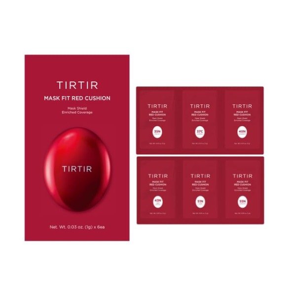 Producto - TIRTIR - Base de Maquillaje Cushion Mask Fit Red Cushion 6 Shade Trial Kit