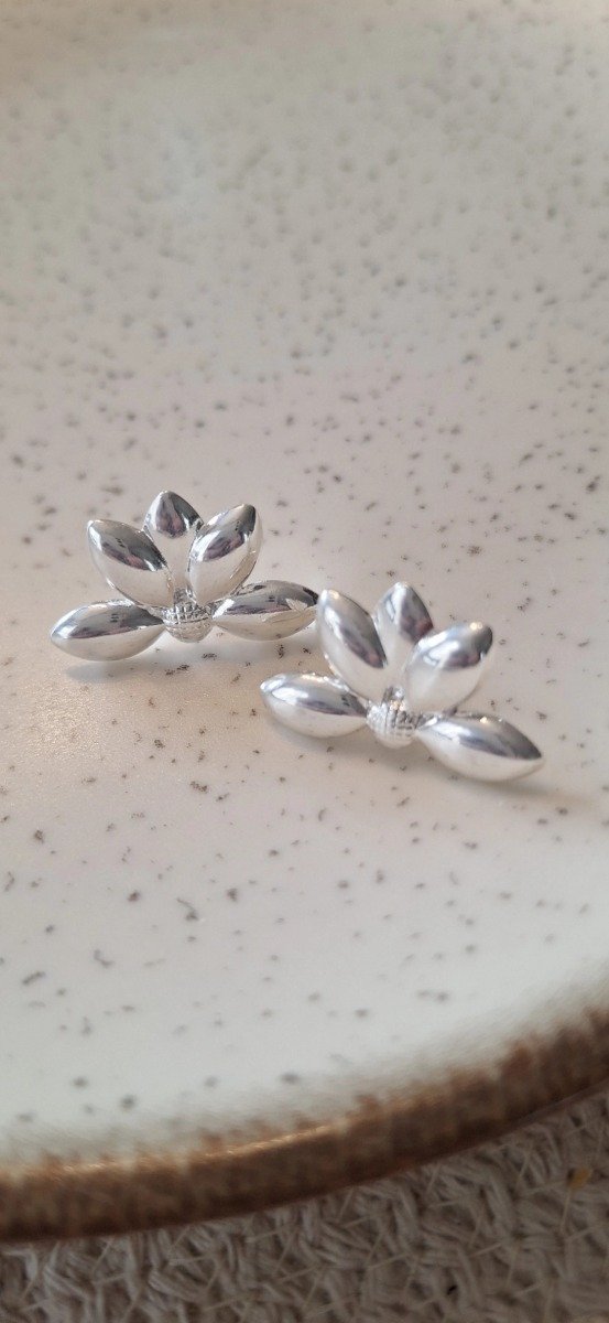 Producto - Aros Pasantes Media Margarita Plata