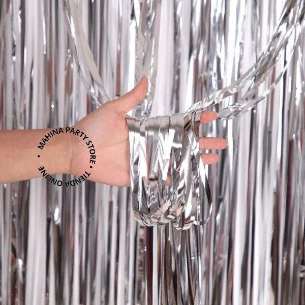 Producto - Cortina metalizada plata