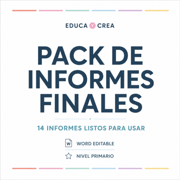 Producto - Pack de Informes Finales 14 modelos editables para Primaria