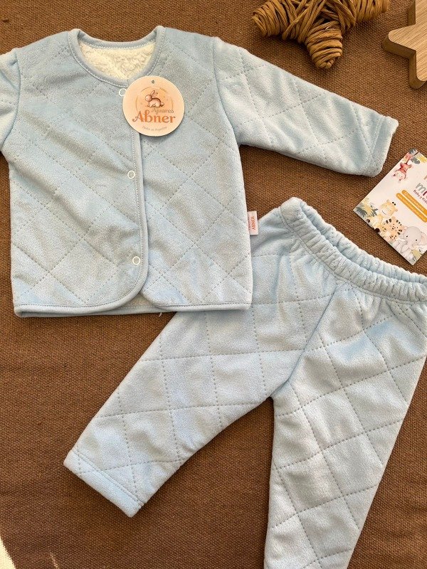Producto - Duo plush matelasse AZUL - COD 356